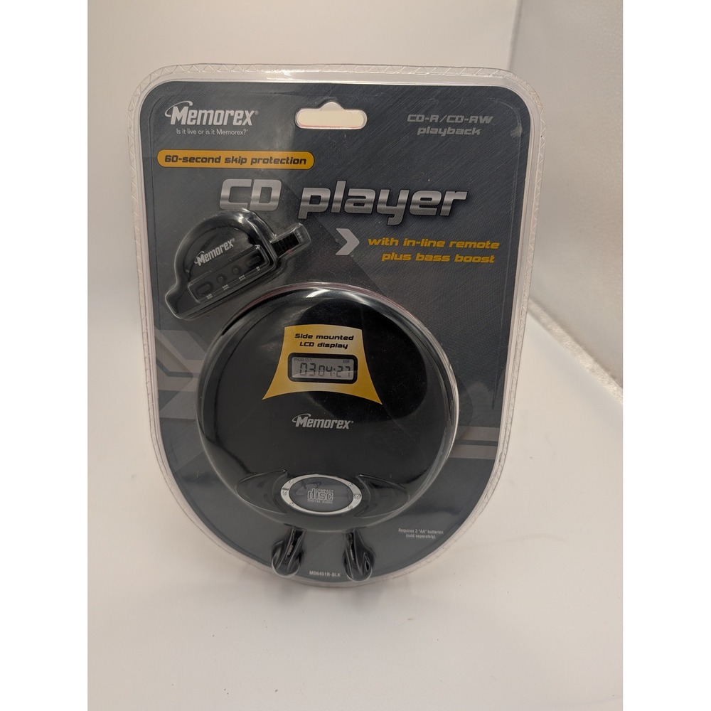 Memorex MD6451R-BLK Portable CD Player Skip Protection Bass Boost In-Line Remote